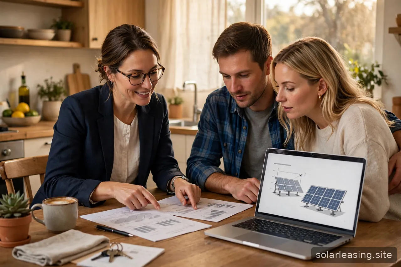 Monteurteam installiert Solarmodule auf einem Einfamilienhausdach