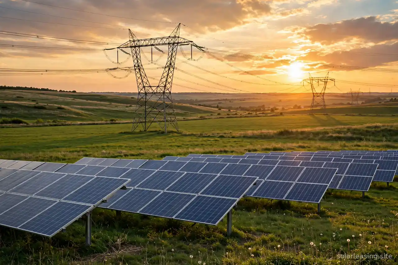 Solaranlage auf einem Hausdach, die Strom ins öffentliche Netz einspeist