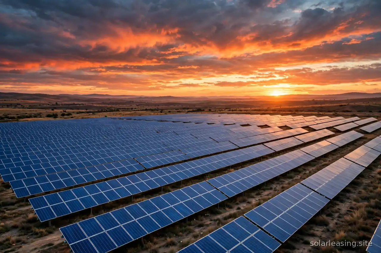 Photovoltaikmodule auf einem Hausdach im Herbstlicht
